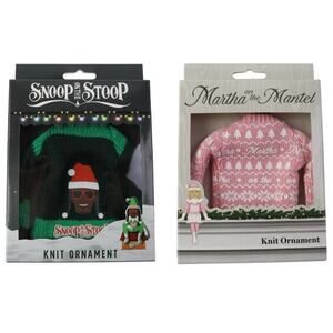 Martha On The Mantle Snoop on the Stoop Knit Sweater Christmas Ornaments New
